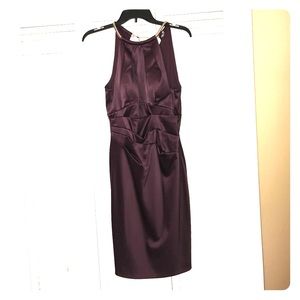 Eliza J eggplant cocktail dress.