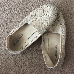 White Lace SlipOns