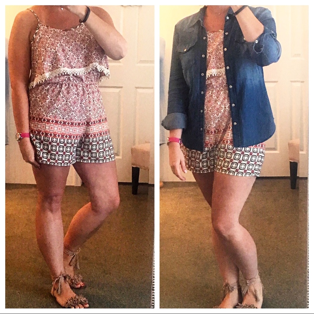 Geo Print Romper