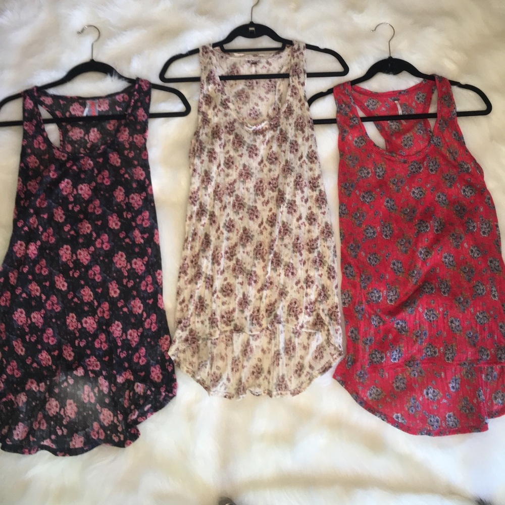 Free People Floral Racerback Tank