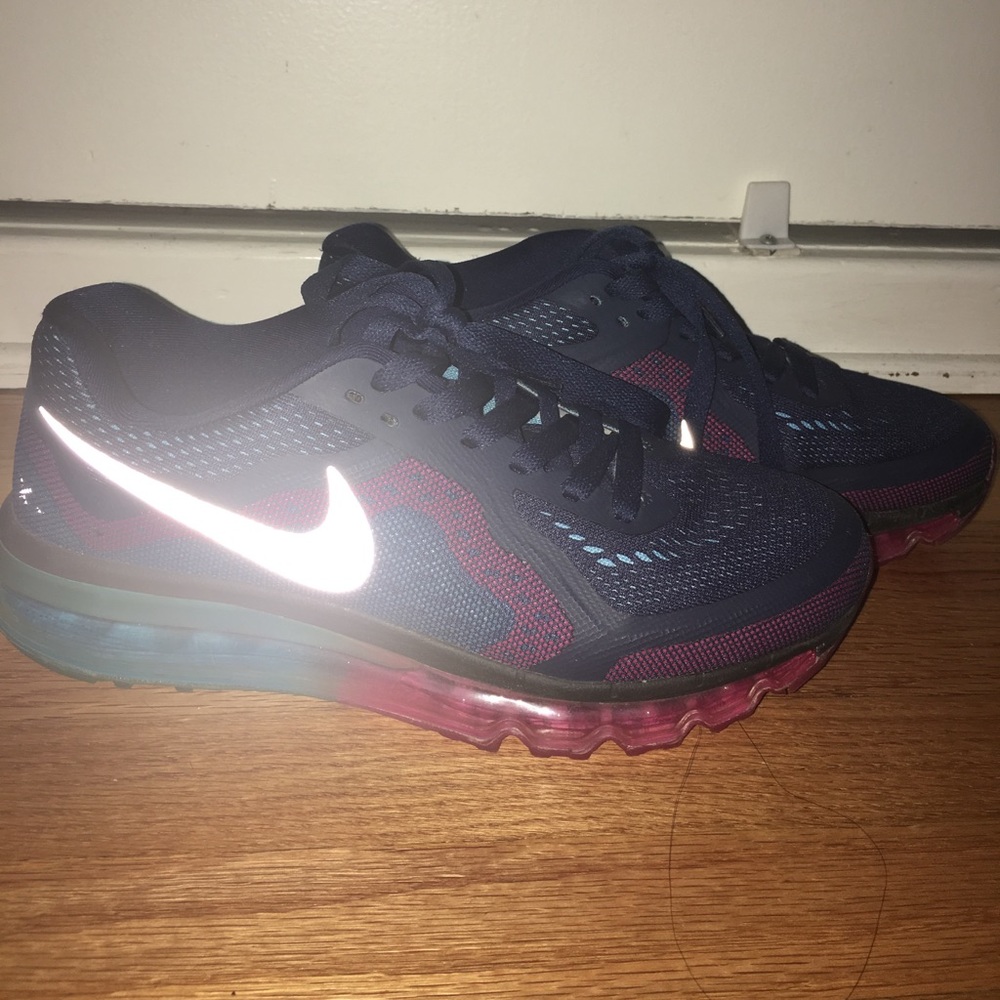 Nike air max 2014 size 8 women navy blue and pink