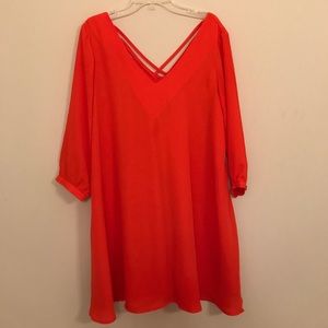 Orange Lulu's 3/4 Sleeve Dress