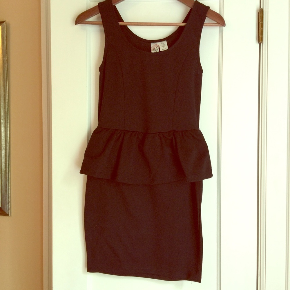 Black peplum mini dress