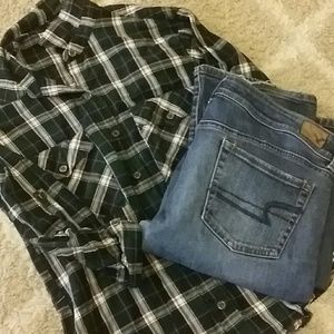 Forever 21 plaid button up shirt