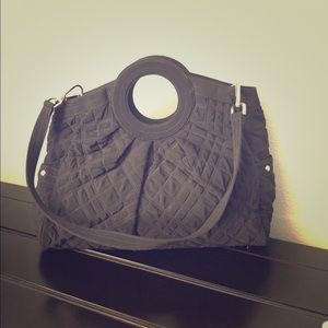 Vera Bradley Black Microfiber Circle Handle Tote