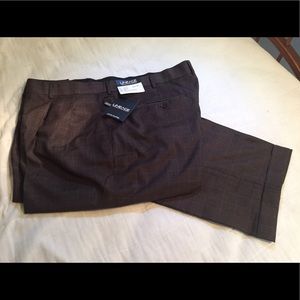 Brown windowpane dress men's trousers