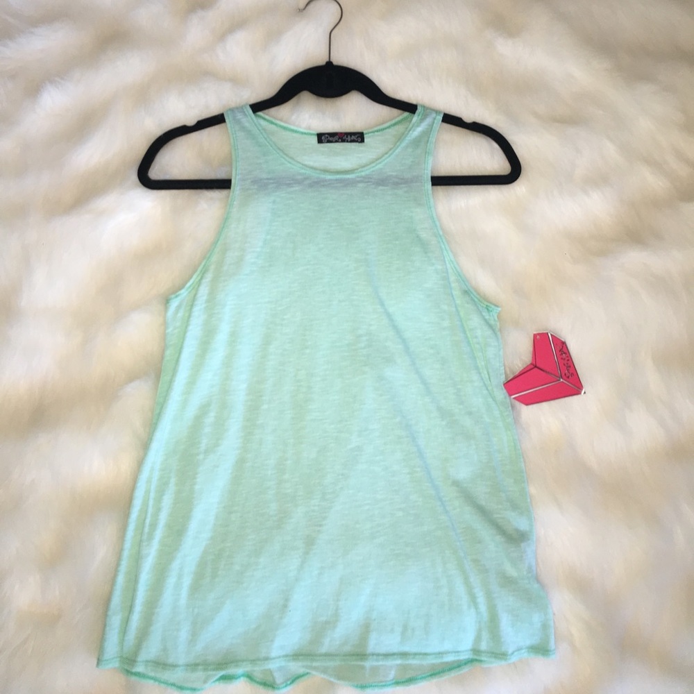 Paper Hearts Turquoise Tank NWT