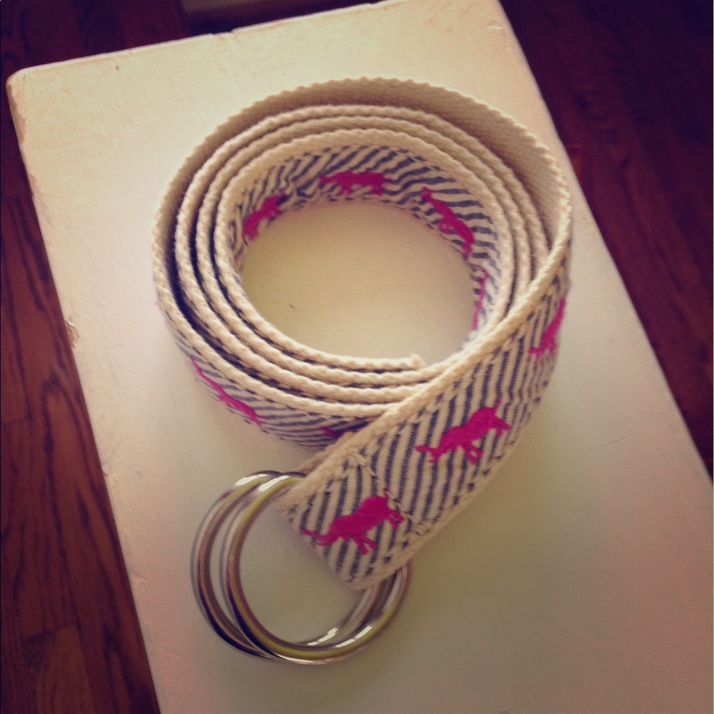 J. Crew pink elephant belt