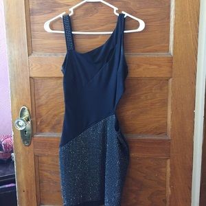 Black mini dress with slits