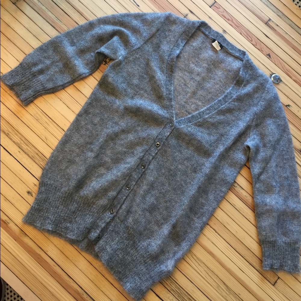 Grey mohair cardigan