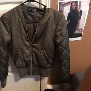 Olive green bomber