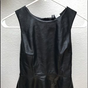 Black Pleather H&M Zip-Up Tank