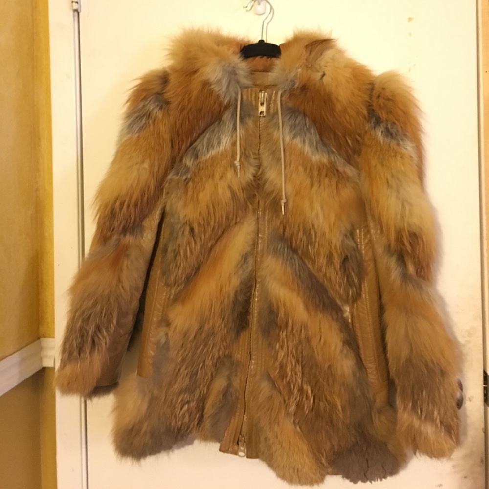 Genuine leather and fur jacket