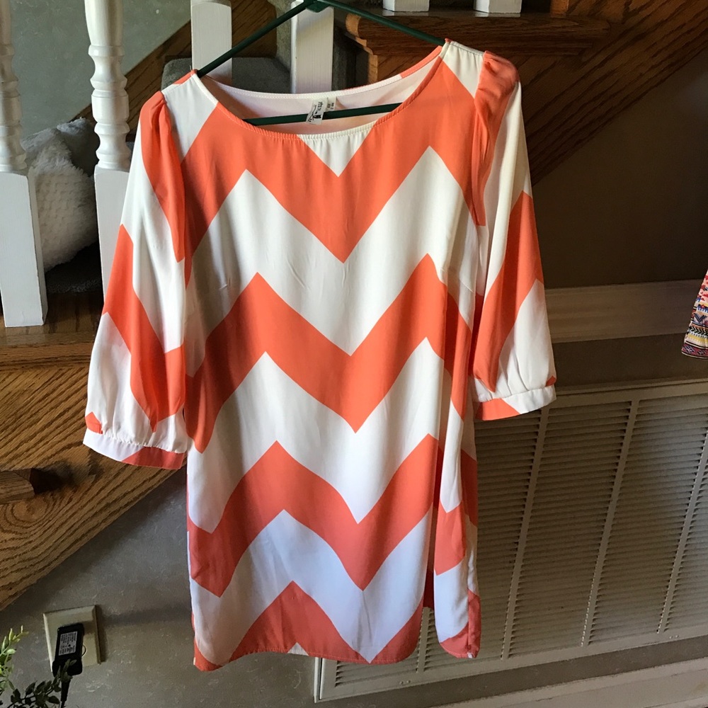 Boutique Orange and White Chevron Tunic/Dress