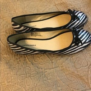 Zebra print sequins ballet flats