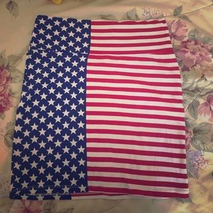 Charlotte Russe American flag body con skirt