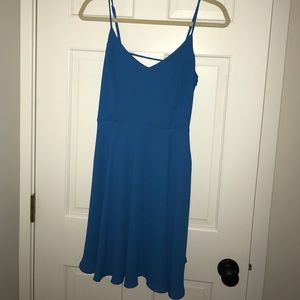Blue Strappy Skater Dress