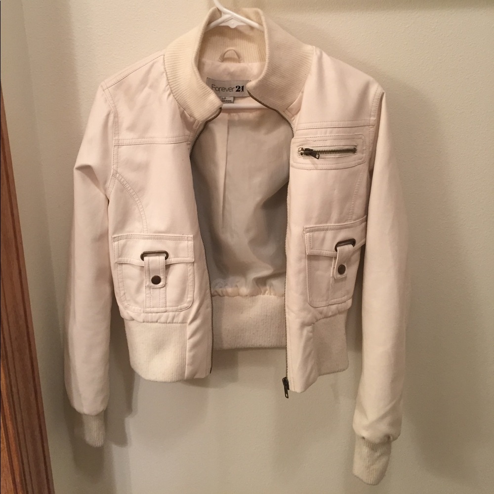 Fux white leather jacket