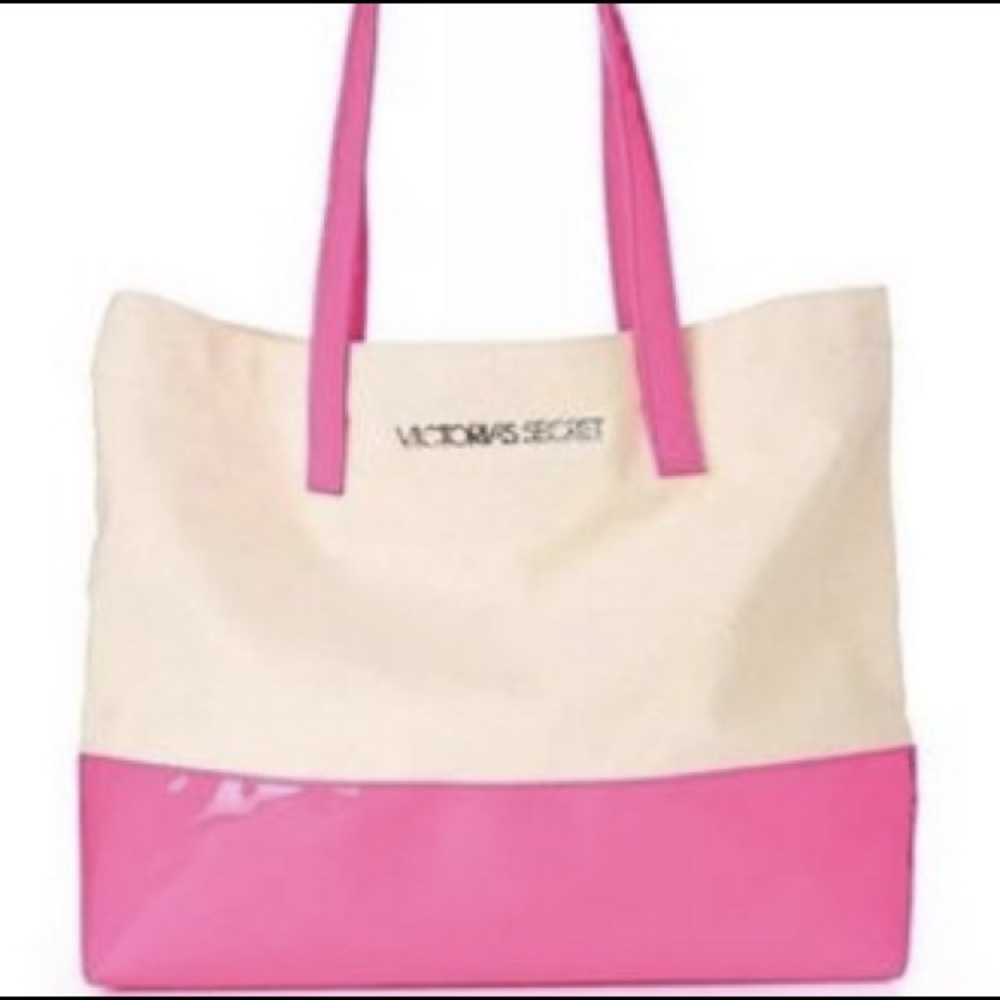 Victoria's Secret colorblock  hot pink tote bag