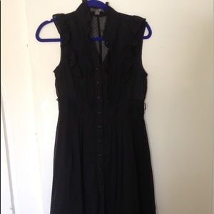 Black polka dot embroidered dress