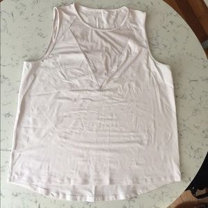 Lululemon Hi-lo pale pink mesh neck Lyon tank top