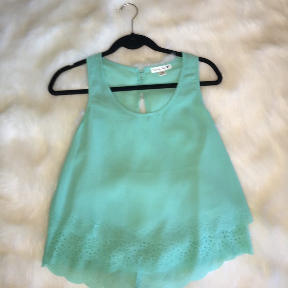 Turquoise Drapey Open Back Tank