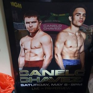 Canelo Alvarez vs Julio Chavez jr poster with fram