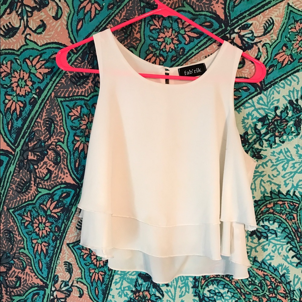 White Flowy Crop Top