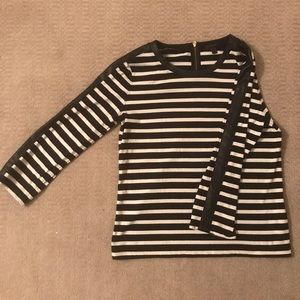 J Crew black and white striped top