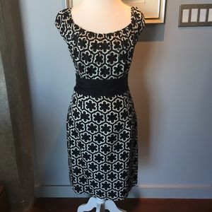 Milly Black and White Geometric Print Dress