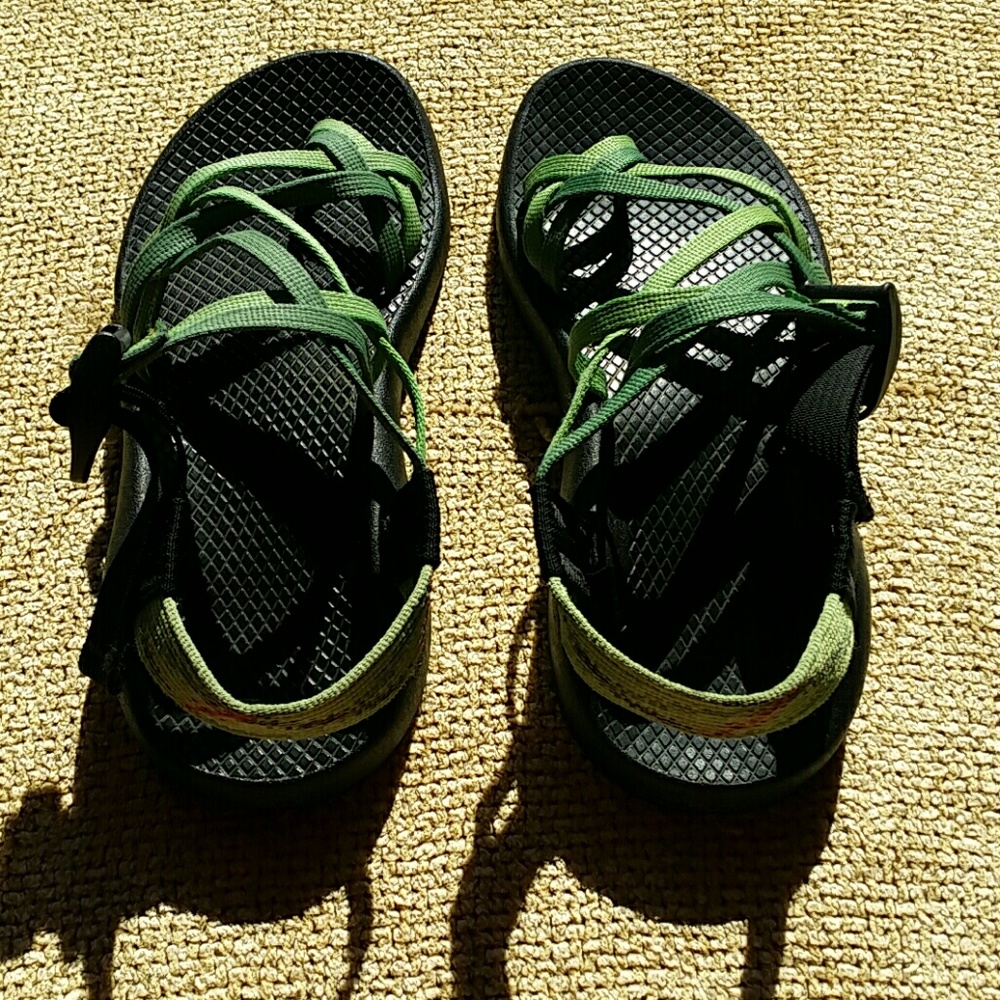 Green double strap Chacos