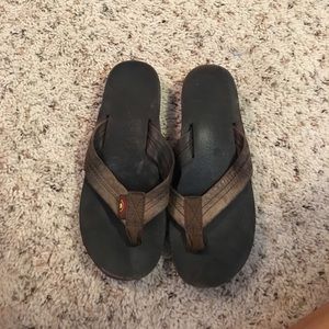 Women's double stacked rainbow sandals. Leather