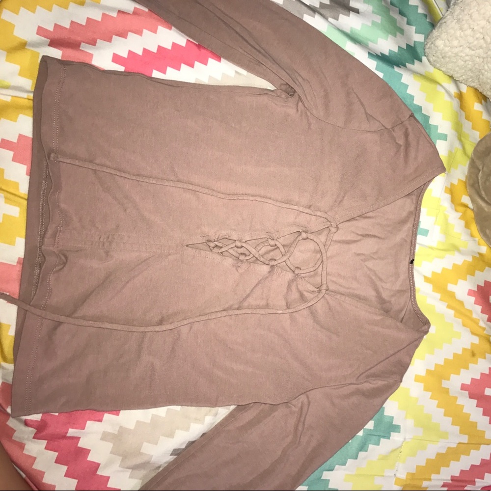 Lace Up Longsleeve Crop Top