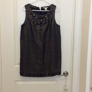 Gold black metallic dress