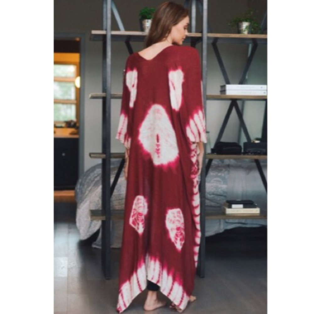 Last 1 New Boho Tie- Dye Kimono Long Cardi-Wrap - Picture 5 of 8