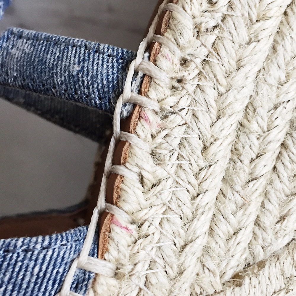 Joie chambray espadrille lace-up wedges - Picture 3 of 7