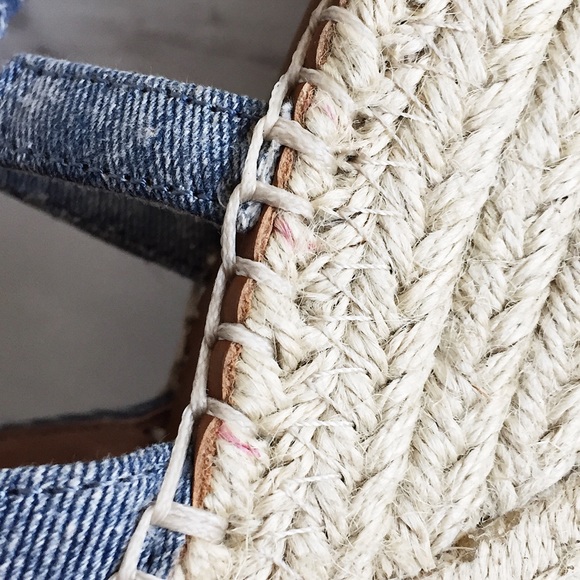 Joie chambray espadrille lace-up wedges - Picture 3 of 7