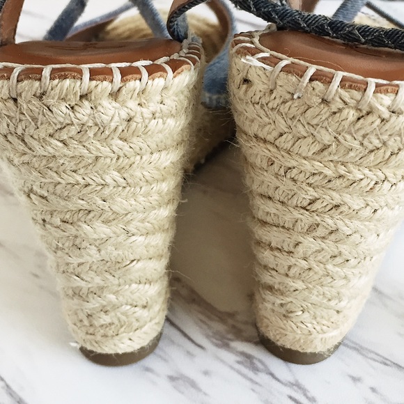 Joie chambray espadrille lace-up wedges - Picture 5 of 7