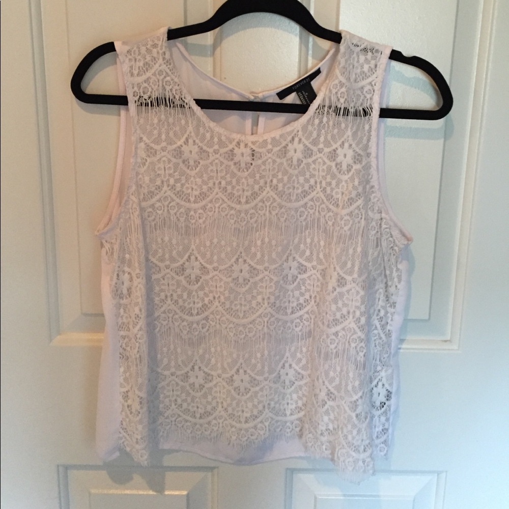 White lace tank blouse
