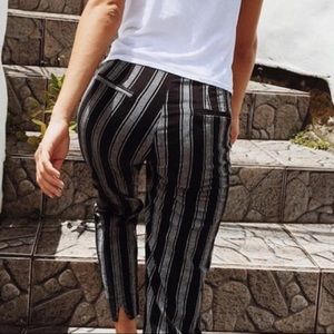 Brandy Melville stripped black white grey pants