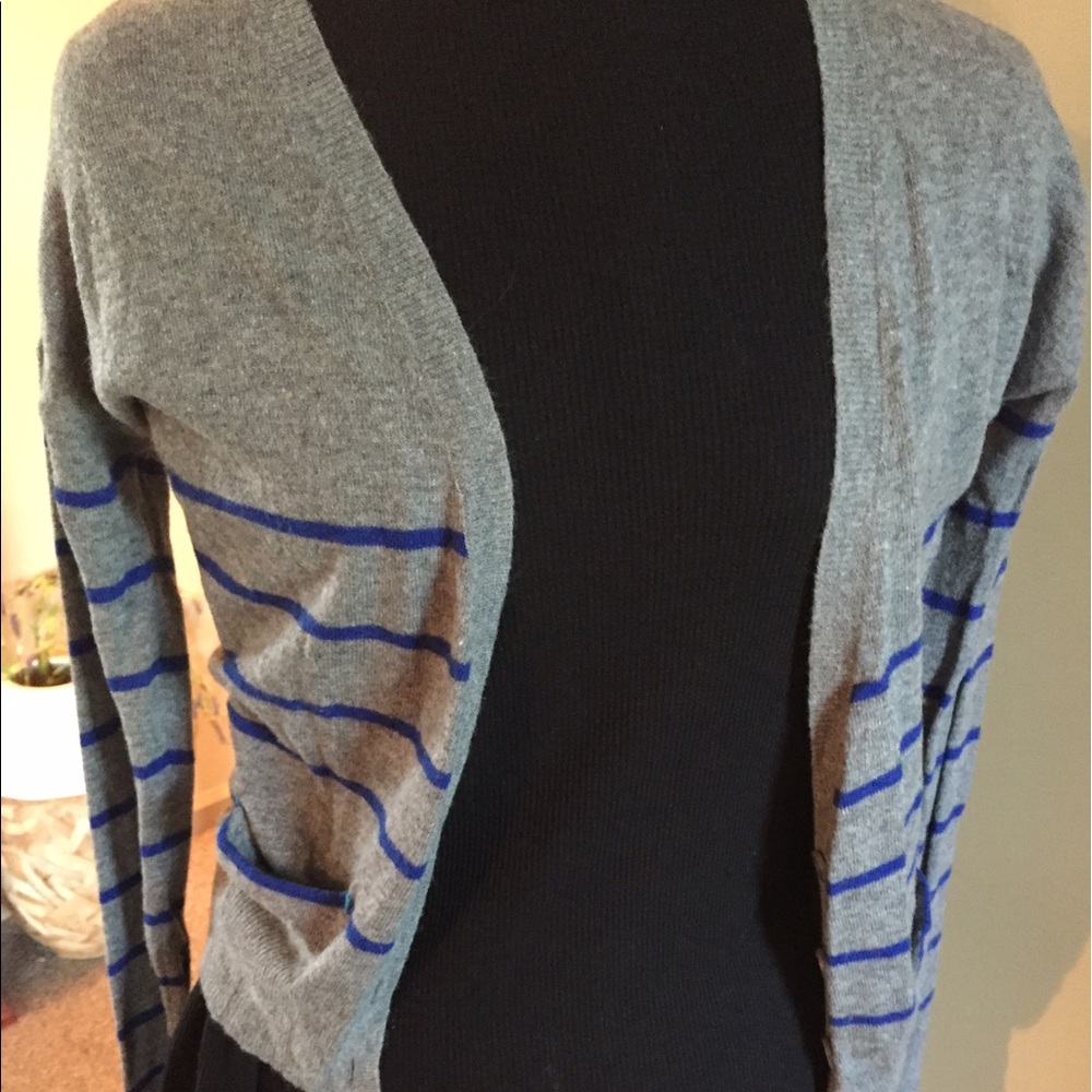 NEVER WORN Gray Striped Cardigan
