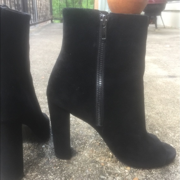 Black Suede Steve mAdden Booties - Picture 2 of 5