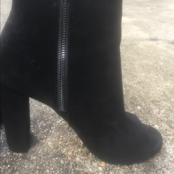 Black Suede Steve mAdden Booties - Picture 3 of 5