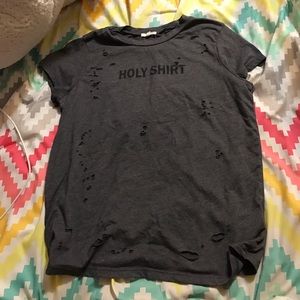 Distressed "Holy Shirt" Tee