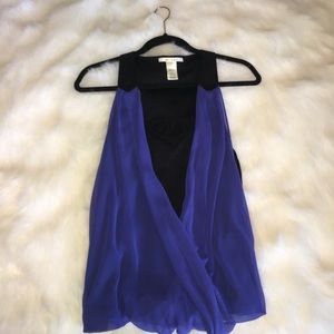 Miami Tank With Sheer Blue Draped Overlay