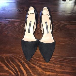 Black pointed toe heels