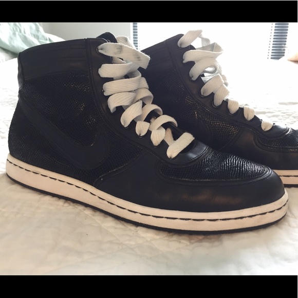 Metallic Black Nike High Top Court Sneakers - Picture 2 of 5