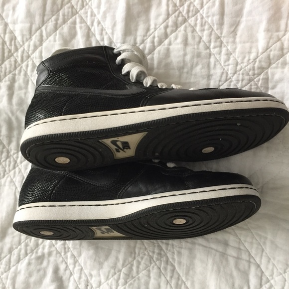 Metallic Black Nike High Top Court Sneakers - Picture 3 of 5