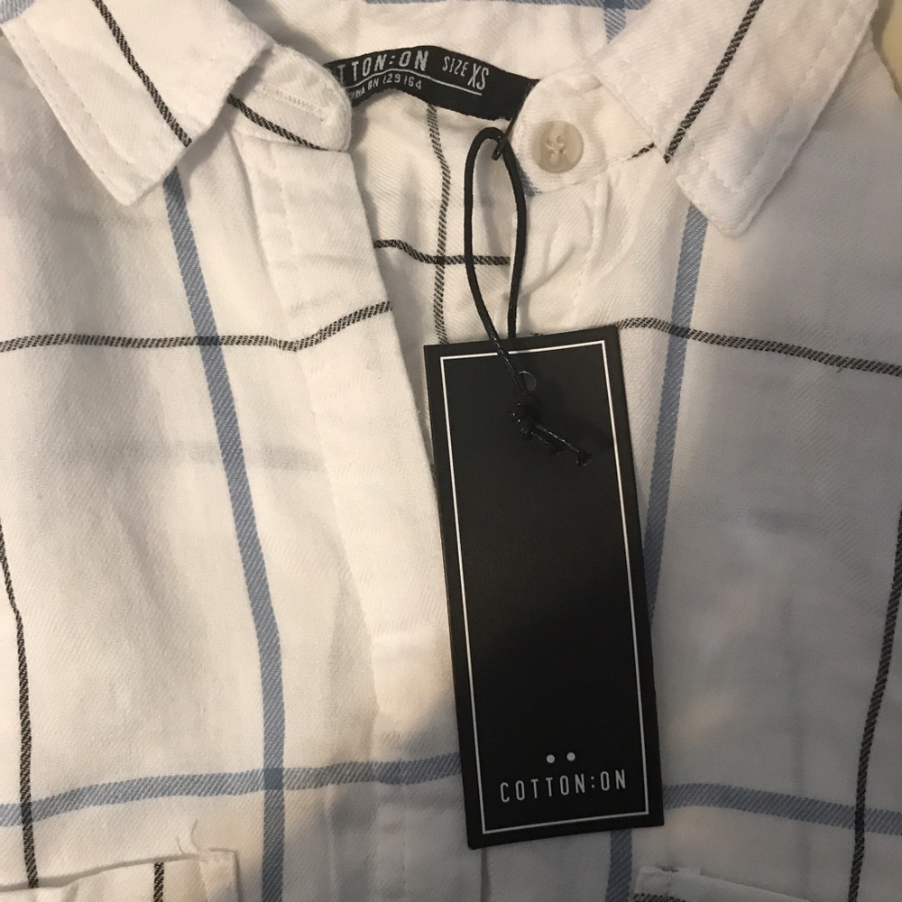 Cotton On plaid button up top - Picture 3 of 4