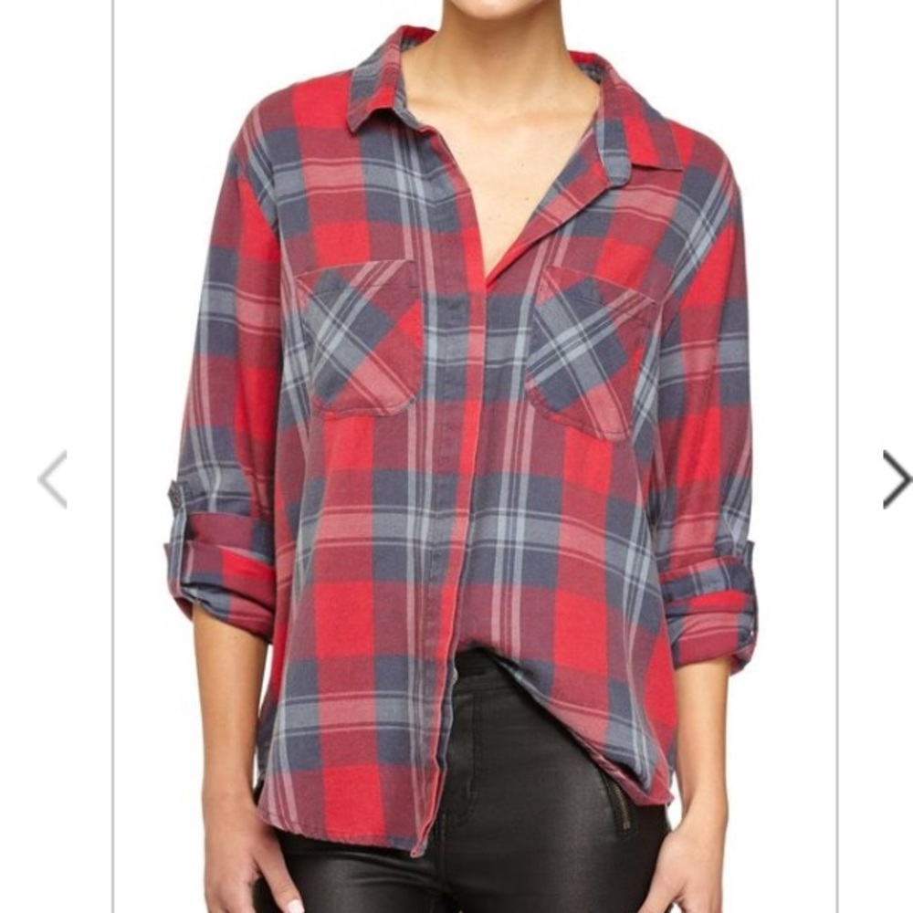 Cotton On plaid button up top - Picture 4 of 4